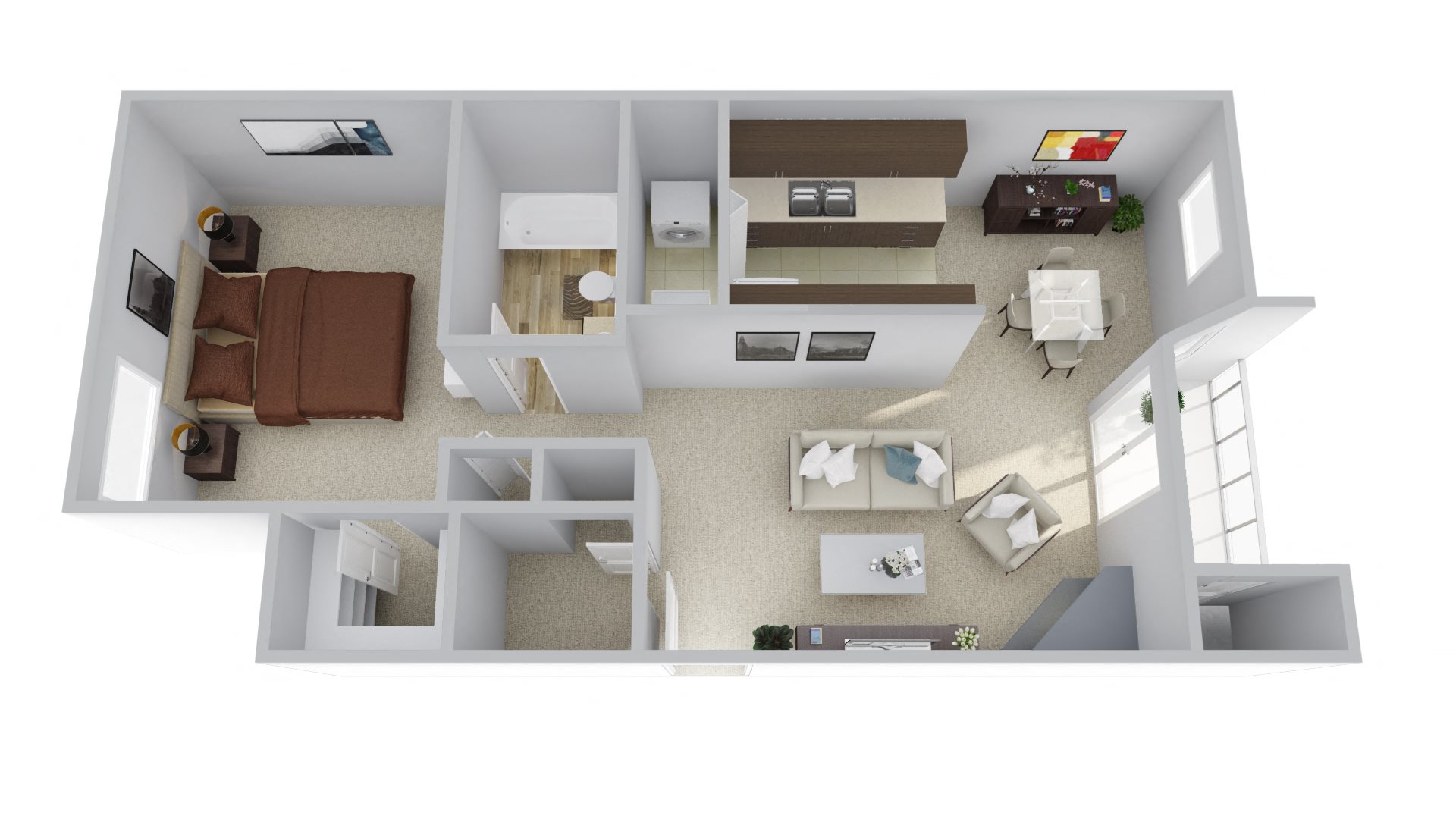 Wellington Apartment Homes The Baron 3D Floor Plan Wellington Apartment Homes The Baron 3D Floor Plan